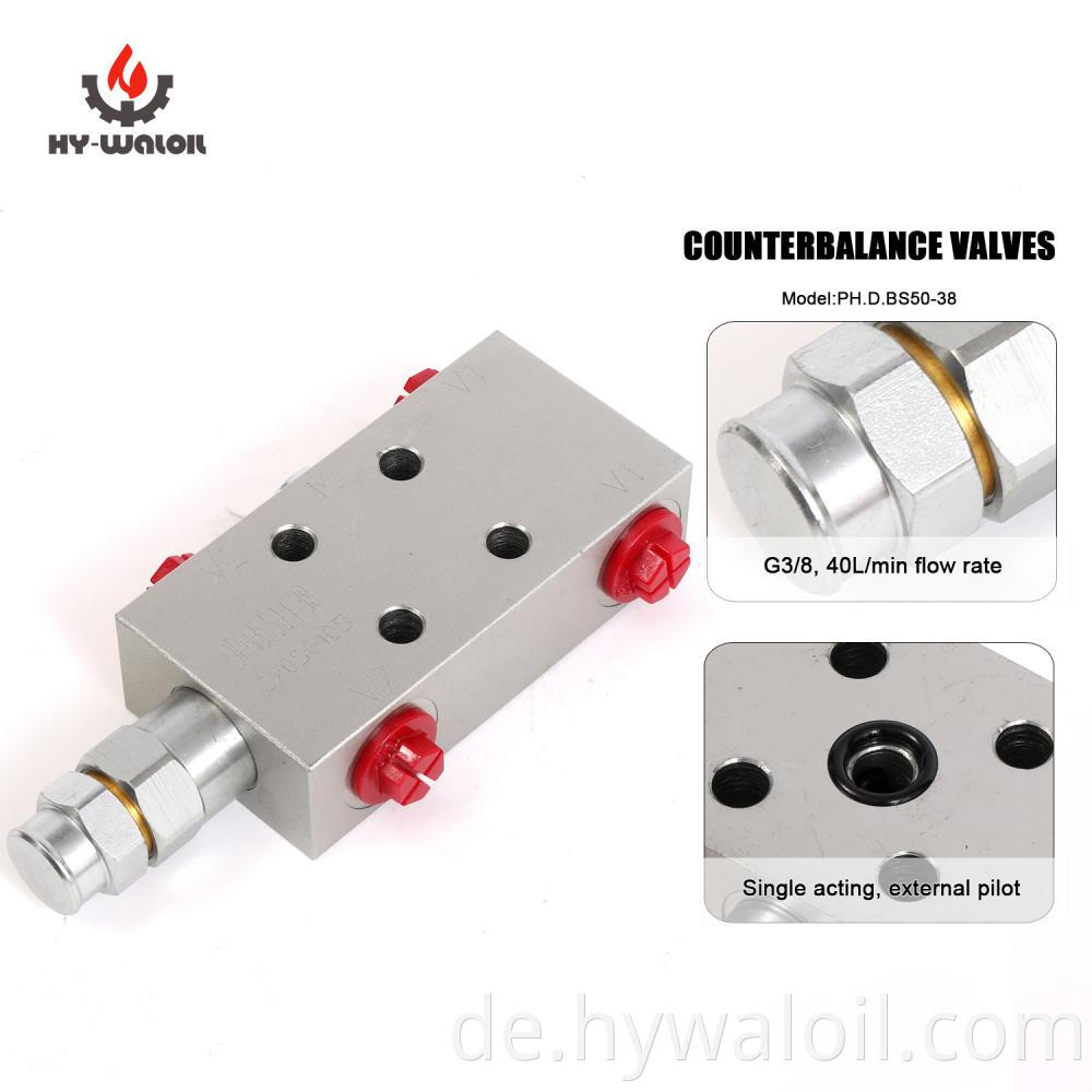 External Pilot Hydraulic Counterbalance Valve